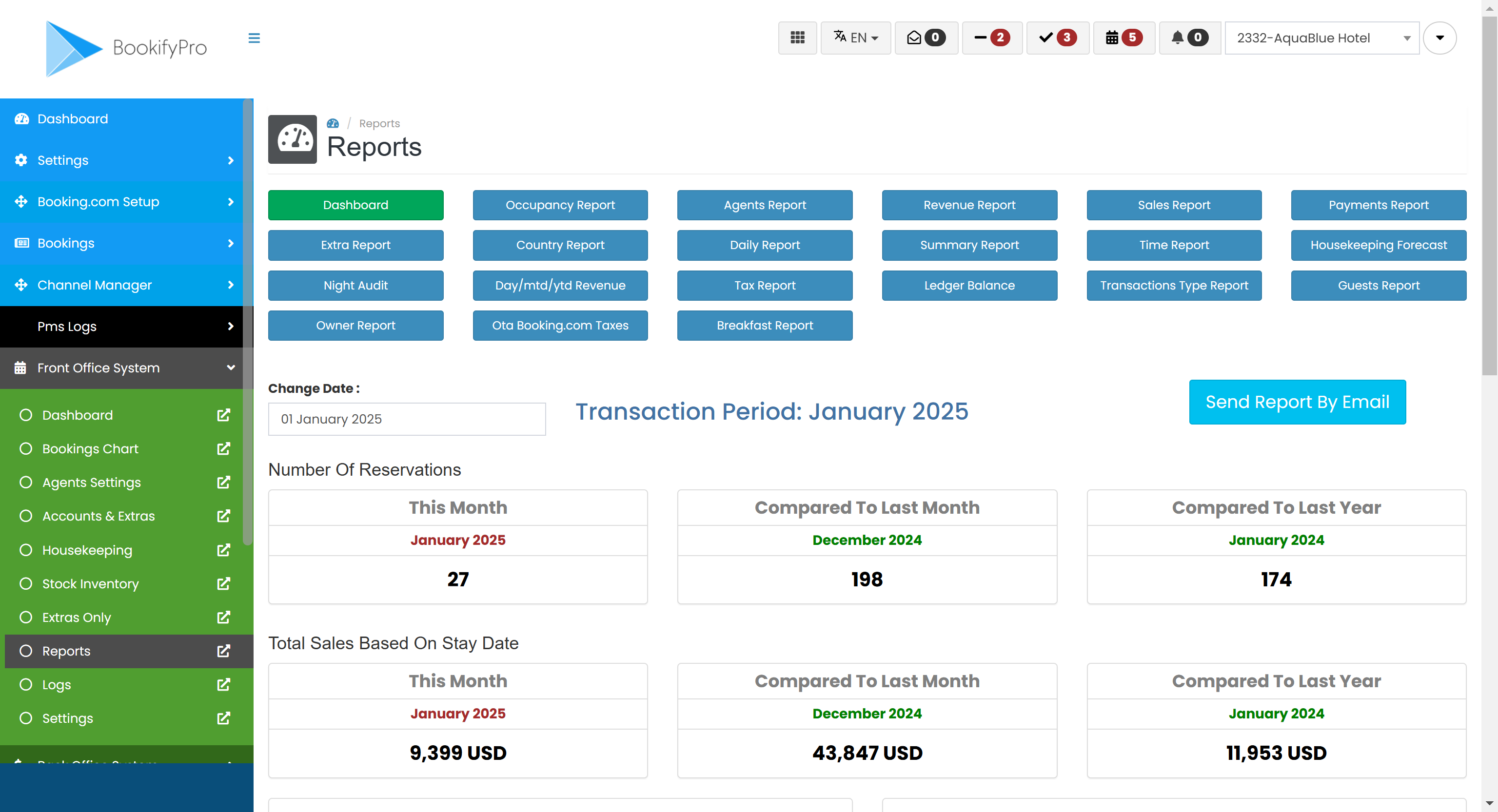 BookifyPro Owner Reports Module